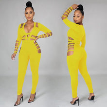 Load image into Gallery viewer, Sexy Jumpsuit Women Long Sleeve Bodysuit Hollow Out Bandage - Sophornlilly