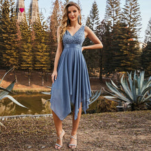 Load image into Gallery viewer, Chiffon Evening Dresses Short Ever Pretty Elegant A Line V Neck
