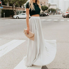 Load image into Gallery viewer, Chiffon Long Skirt Elegant Solid Color Skirt Summer Autumn Women's