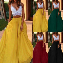 Load image into Gallery viewer, Chiffon Long Skirt Elegant Solid Color Skirt Summer Autumn Women's
