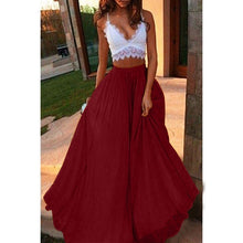 Load image into Gallery viewer, Chiffon Long Skirt Elegant Solid Color Skirt Summer Autumn Women's