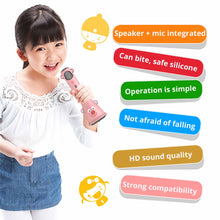 Load image into Gallery viewer, Children Microphone Bluetooth Karaoke Wireless microfono reverb