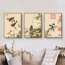 Load image into Gallery viewer, Chinese Style Flower and Birds Art Vintage Canvas Poster Picture Wall