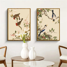 Load image into Gallery viewer, Chinese Style Flower and Birds Art Vintage Canvas Poster Picture Wall