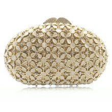 Load image into Gallery viewer, Women Gold Silver Crystals Clutch Bag Evening Clutch