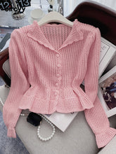 Load image into Gallery viewer, Cardigan Cropped Sweater Hollow Out Thin