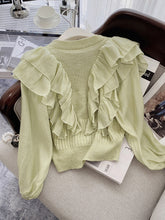 Load image into Gallery viewer, Cardigan Sweater Chic Shirt Ruffled Spring Autumn