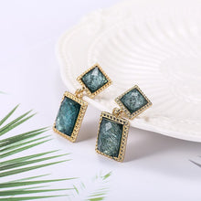 Load image into Gallery viewer, Classic Square earrings female character temperament resin stud