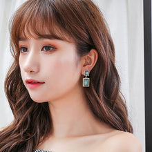 Load image into Gallery viewer, Classic Square earrings female character temperament resin stud