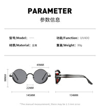 Load image into Gallery viewer, Classic Steampunk Sunglasses Gothic Men And Women Retro Round Glasses