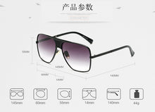 Load image into Gallery viewer, Classic luxury Brand Square men's designer Large frame pilot