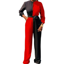 Load image into Gallery viewer, Color Block Splicing Rompers Womens Jumpsuit Elegnant Long Sleeve - Sophornlilly