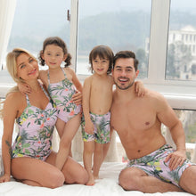 Load image into Gallery viewer, Colorful Flower Family Matching Children Swimsuits Summer Beach