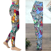 Load image into Gallery viewer, Colorful Zebra Printed Leggings Women Fitness Gym Sport Pants Girls