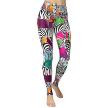 Load image into Gallery viewer, Colorful Zebra Printed Leggings Women Fitness Gym Sport Pants Girls