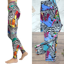 Load image into Gallery viewer, Colorful Zebra Printed Leggings Women Fitness Gym Sport Pants Girls