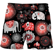 Load image into Gallery viewer, Colorful animal print beach board shorts funny 3D printed mens casual
