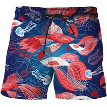 Load image into Gallery viewer, Colorful animal print beach board shorts funny 3D printed mens casual