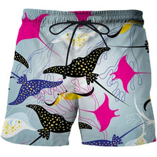 Load image into Gallery viewer, Colorful animal print beach board shorts funny 3D printed mens casual