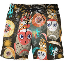 Load image into Gallery viewer, Colorful animal print beach board shorts funny 3D printed mens casual