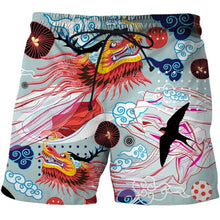 Load image into Gallery viewer, Colorful animal print beach board shorts funny 3D printed mens casual