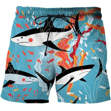 Load image into Gallery viewer, Colorful animal print beach board shorts funny 3D printed mens casual
