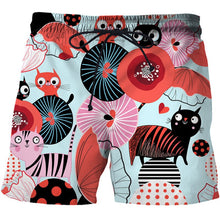Load image into Gallery viewer, Colorful animal print beach board shorts funny 3D printed mens casual