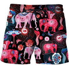 Load image into Gallery viewer, Colorful animal print beach board shorts funny 3D printed mens casual