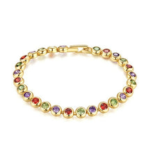 Load image into Gallery viewer, Colorful zircon bracelet Cubic Zircon Bracelets For Women Rose Gold - Sophornlilly