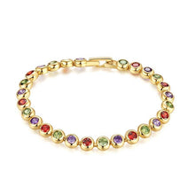 Load image into Gallery viewer, Colorful zircon bracelet Cubic Zircon Bracelets For Women Rose Gold - Sophornlilly