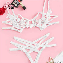 Load image into Gallery viewer, Comeondear Lace Bra Set Straps Women Hollow Out Sexy Costumes XL Black