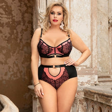 Load image into Gallery viewer, Sexy Lingerie 2Pcs Pink High Waist Push Up Underwear For