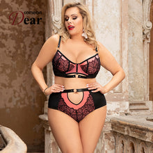 Load image into Gallery viewer, Sexy Lingerie 2Pcs Pink High Waist Push Up Underwear For