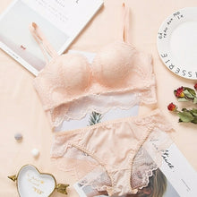 Load image into Gallery viewer, Comfortable Gathering Sexy Underwear Suit push up bra Ring free lace
