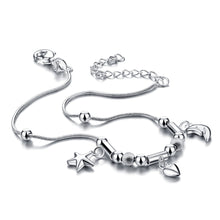 Load image into Gallery viewer, sterling silver anklets for woman moon foot chain
