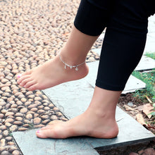 Load image into Gallery viewer, sterling silver anklets for woman moon foot chain
