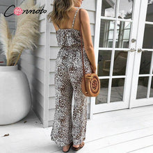 Load image into Gallery viewer, Sexy leopard print V neck jumpsuit Summer casual sling women - Sophornlilly