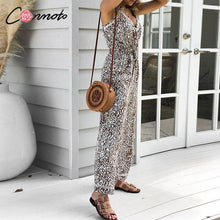 Load image into Gallery viewer, Sexy leopard print V neck jumpsuit Summer casual sling women - Sophornlilly