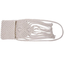 Load image into Gallery viewer, Cotton Rope Hollow Out Women Tassel Messenger Bag White Handmade