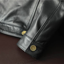 Load image into Gallery viewer, Cowboy Genuine Leather Jacket Cowhide Motorcycle Jacket Men Coat Short