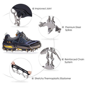 Crampons Non slip Stainless Shoelace Traction Snow Boots Shoes Non