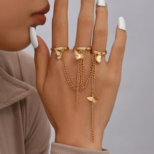 Load image into Gallery viewer, Creative Butterfly Link Chain Bracelet Connected Finger Ring Bangle