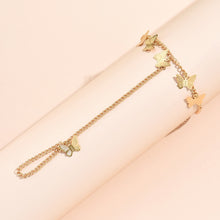 Load image into Gallery viewer, Creative Butterfly Link Chain Bracelet Connected Finger Ring Bangle