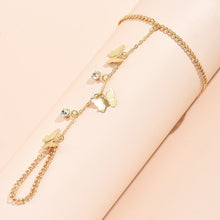 Load image into Gallery viewer, Creative Butterfly Link Chain Bracelet Connected Finger Ring Bangle
