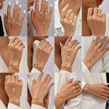 Load image into Gallery viewer, Creative Butterfly Link Chain Bracelet Connected Finger Ring Bangle
