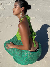 Load image into Gallery viewer, Crochet Maxi Dress Women Cut Out Sexy Beach Halter Backless Summer