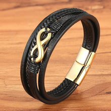 Load image into Gallery viewer, Cross Style Multi Layer Design Stainless Steel Fashion Men&#39;s Leather