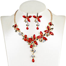 Load image into Gallery viewer, Crystal Five Leaves Flowers Rhinestone Statement Gothic Necklace