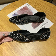 Load image into Gallery viewer, Crystal Shoes Woman Flats Pearl Decoration Elegant Casual
