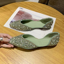 Load image into Gallery viewer, Crystal Shoes Woman Flats Pearl Decoration Elegant Casual